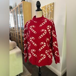 ASOS - holiday candy cane faux turtleneck sweater